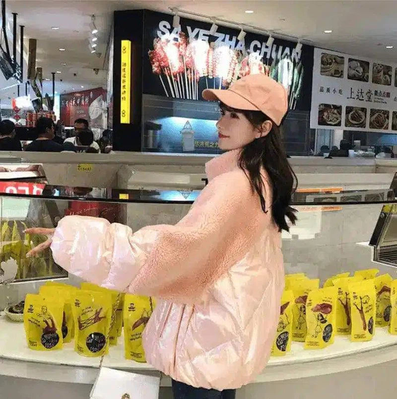 GIGANTIC PUFF FAUX FUR JACKET-Pink-2