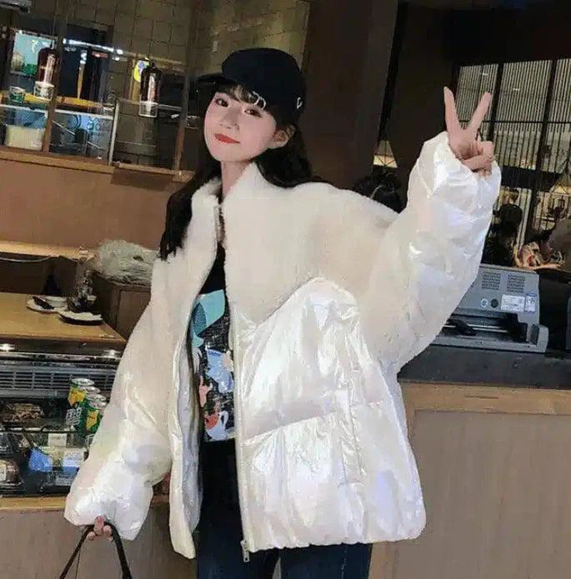 GIGANTIC PUFF FAUX FUR JACKET-White-6