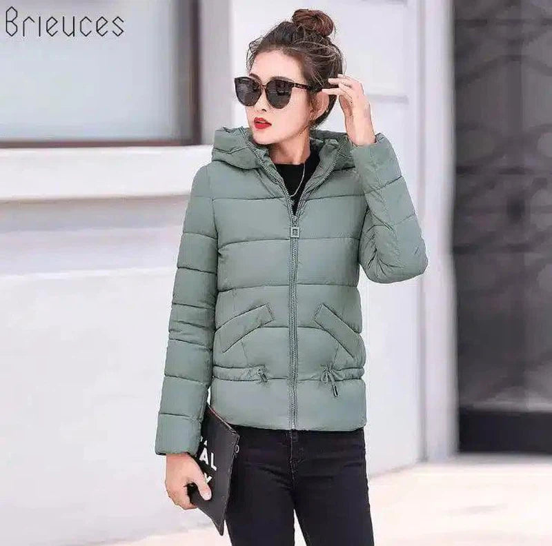 Women's Insulated Hooded Winter Jacket-green-6