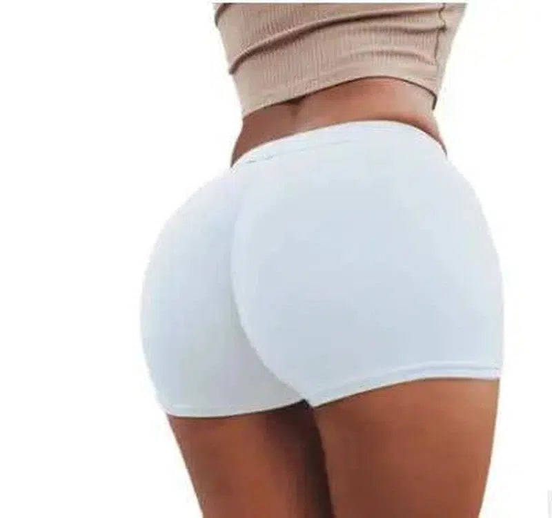 High Waist Stretch Fitness Yoga Gym Shorts Seamless Short-white-49