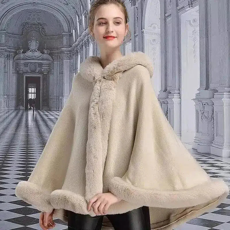 Chic Faux Fur Bolero for Elegant Outfits-Beige-2