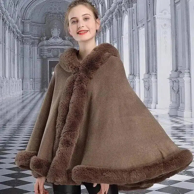 Chic Faux Fur Bolero for Elegant Outfits-Khaki-3