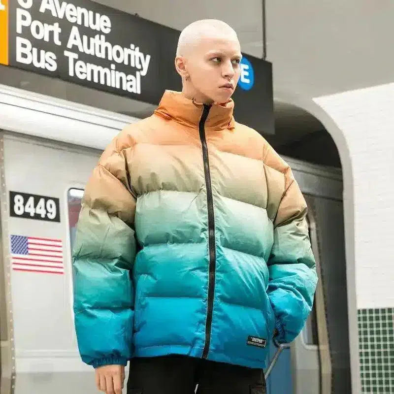 Unisex Puffer Jackets for Winter Warmth-Blue-3