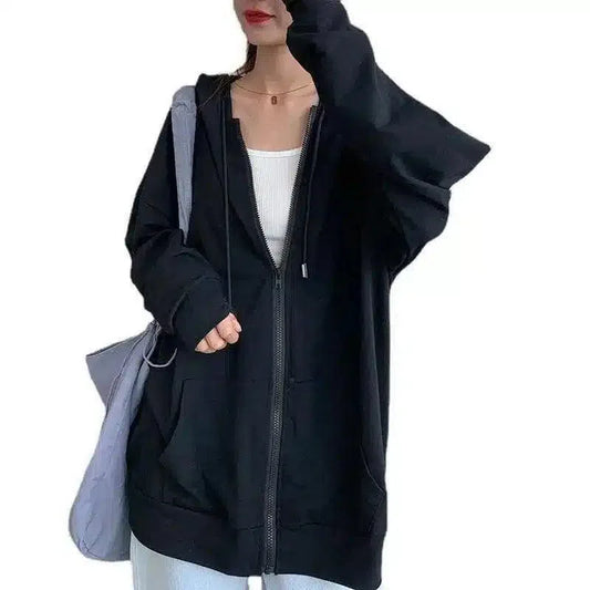 Hooded Zip-Up Casual Sweatshirt Jacket-1
