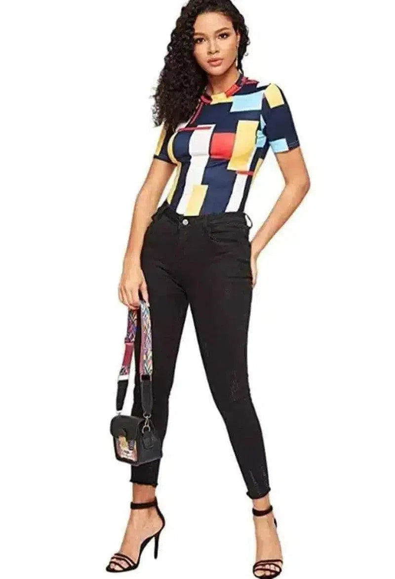 Women's Short Sleeve Fitted T-Shirt-2 style-2