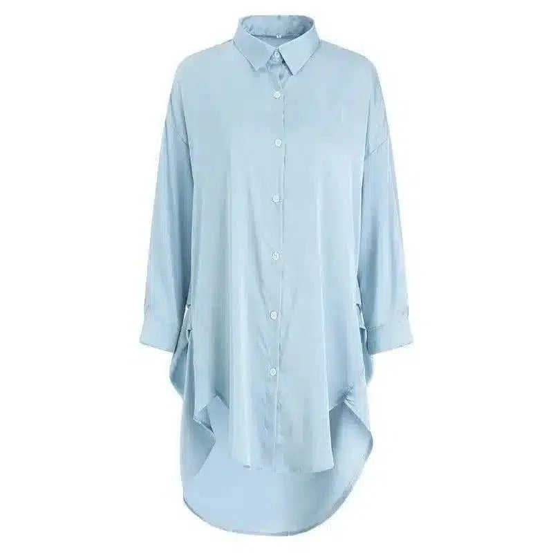 Elegant Satin Nightshirts – Luxurious and Comfortable-Blue-4