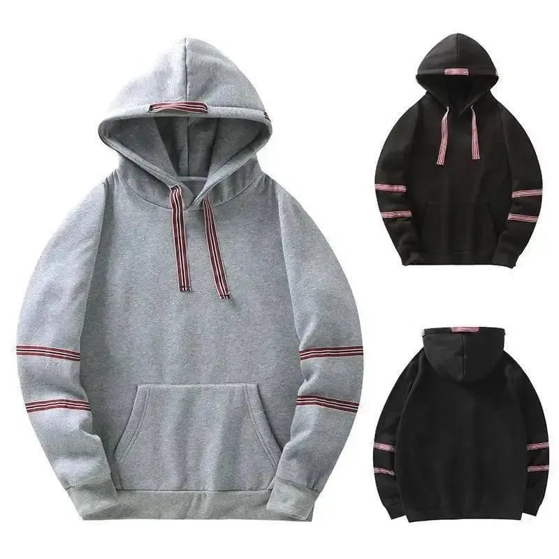 Large Size Solid Color Hooded Sweater-1
