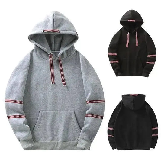 Large Size Solid Color Hooded Sweater-1