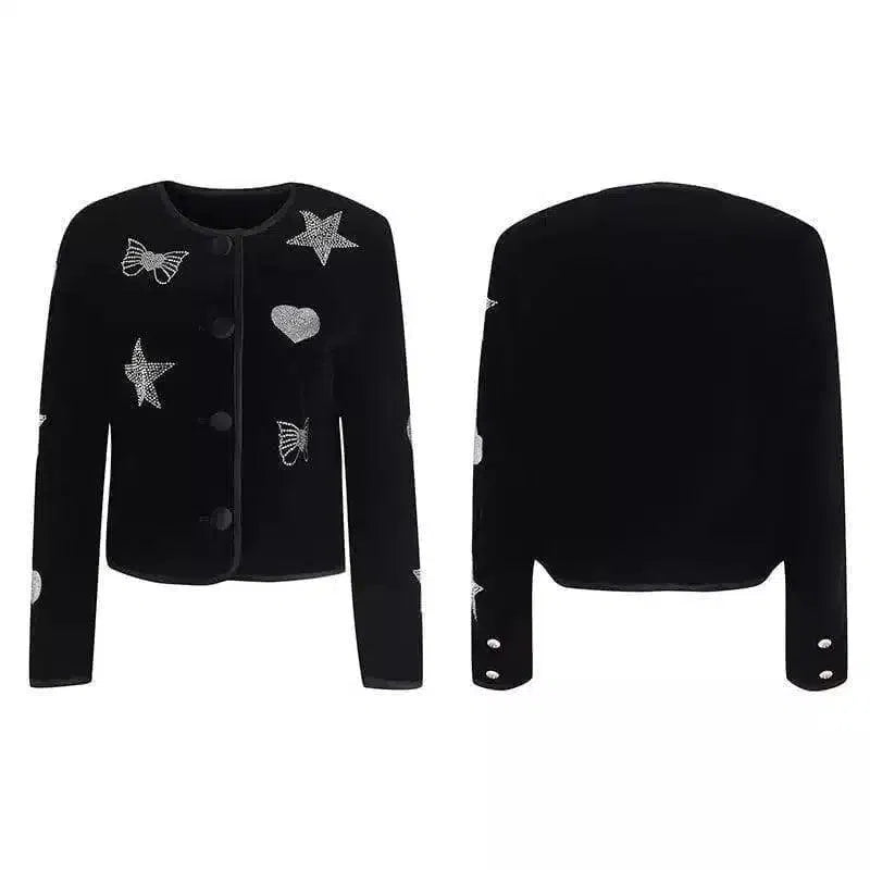 Embellished Button-Up Cardigan for Women-1