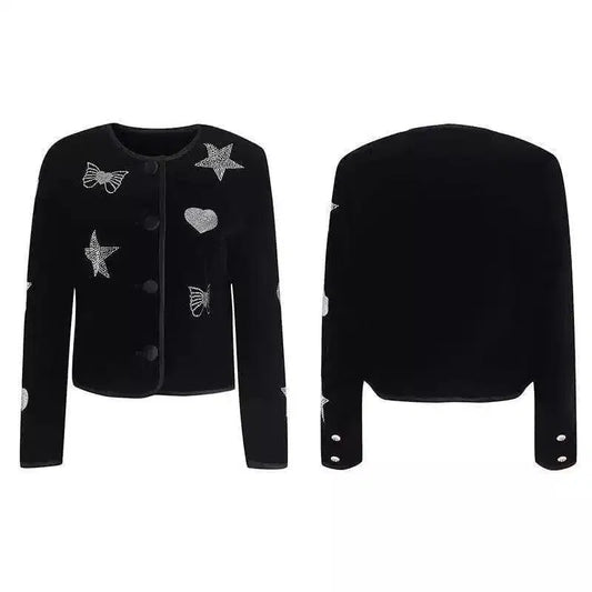 Embellished Button-Up Cardigan for Women-1