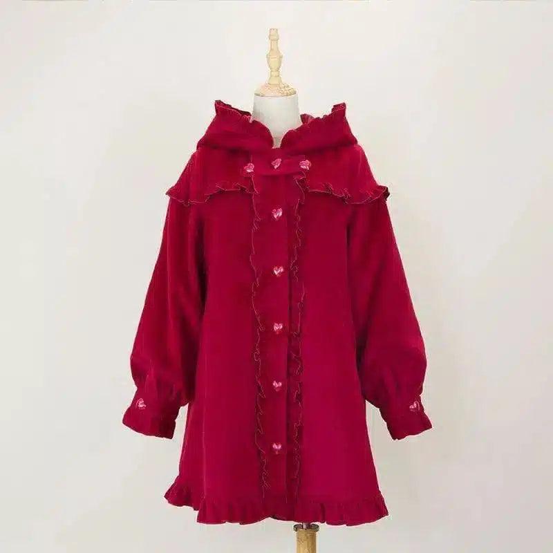 Lolita woolen coat-Red-2
