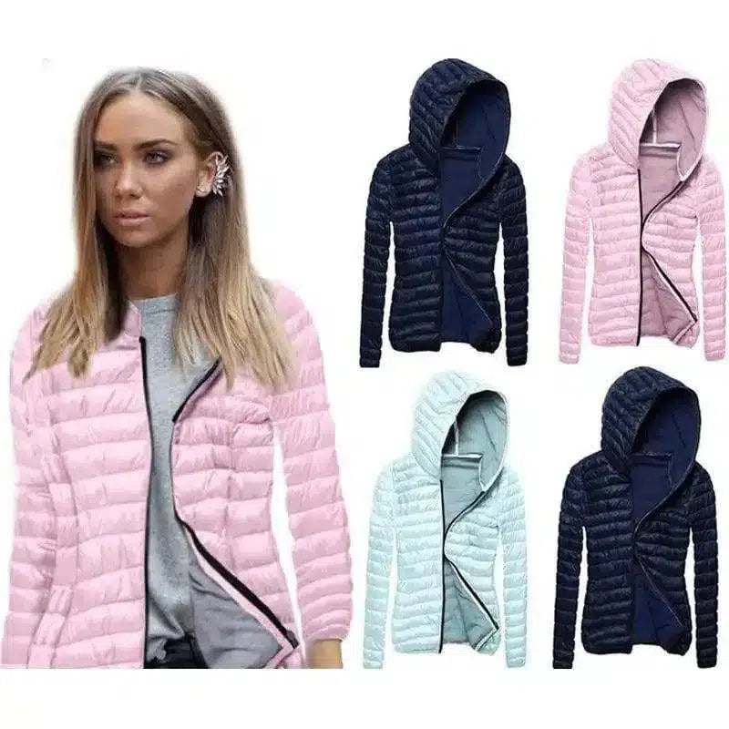 Hooded Lightweight Puffer Jacket for Women-1
