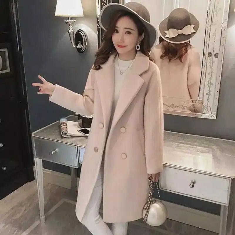 Long woolen coat in the woolen coat-1