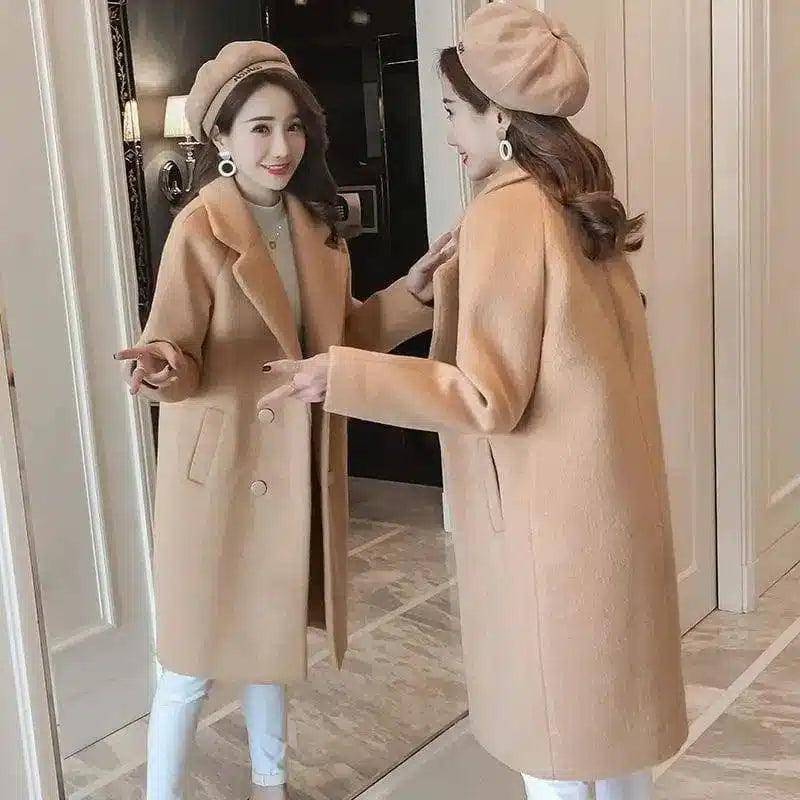 Long woolen coat in the woolen coat-Camel-3