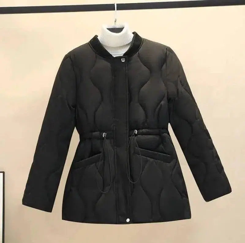 Loose Waist Thickened Padded Winter Clothes-Black-3