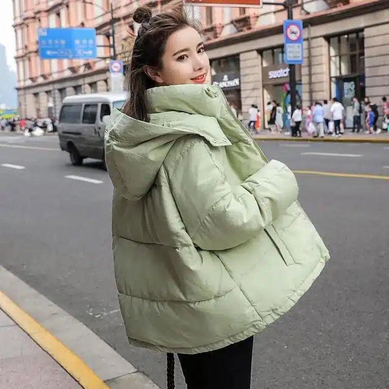 Net red overalls short jacket-Light Green-3