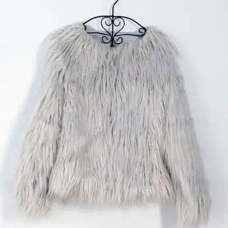 new autumn and winter foreign trade ladies fur coat-Gray-2