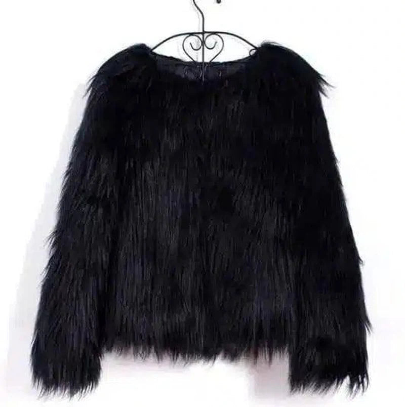 new autumn and winter foreign trade ladies fur coat-Black-6