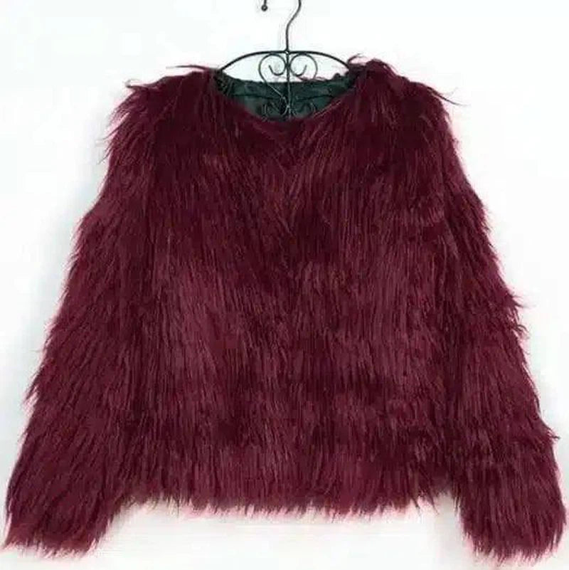 new autumn and winter foreign trade ladies fur coat-Wine red-8