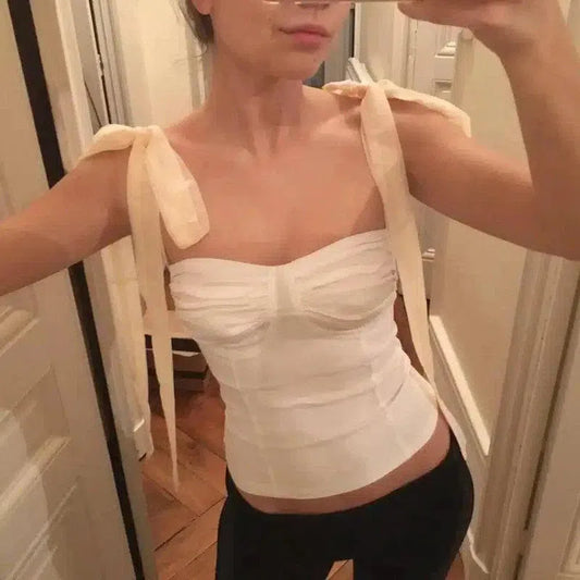 Womens Tie-Shoulder Corset Top-1