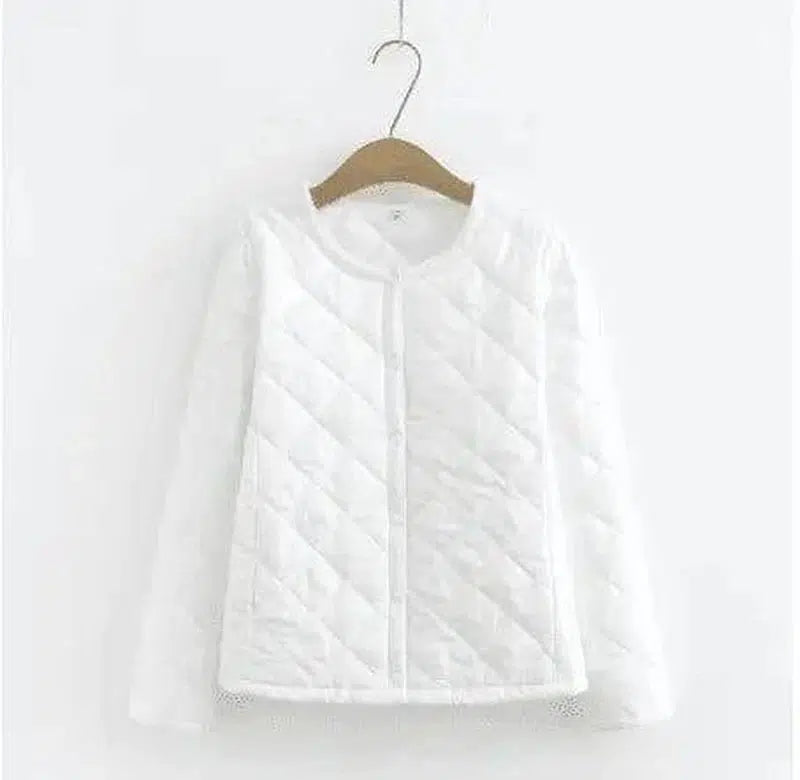 Plus Size Women's Fat MM Was Thin And Thin Diamond Grid Snap-White-2