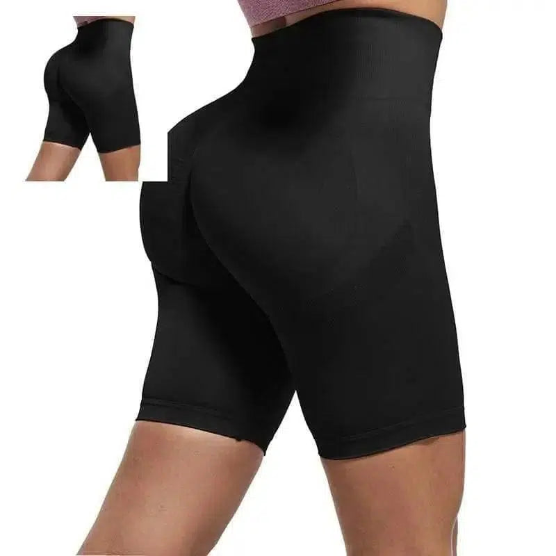 Quick-Drying Clothes Running Fitness Five-Point Leggings-Black-10
