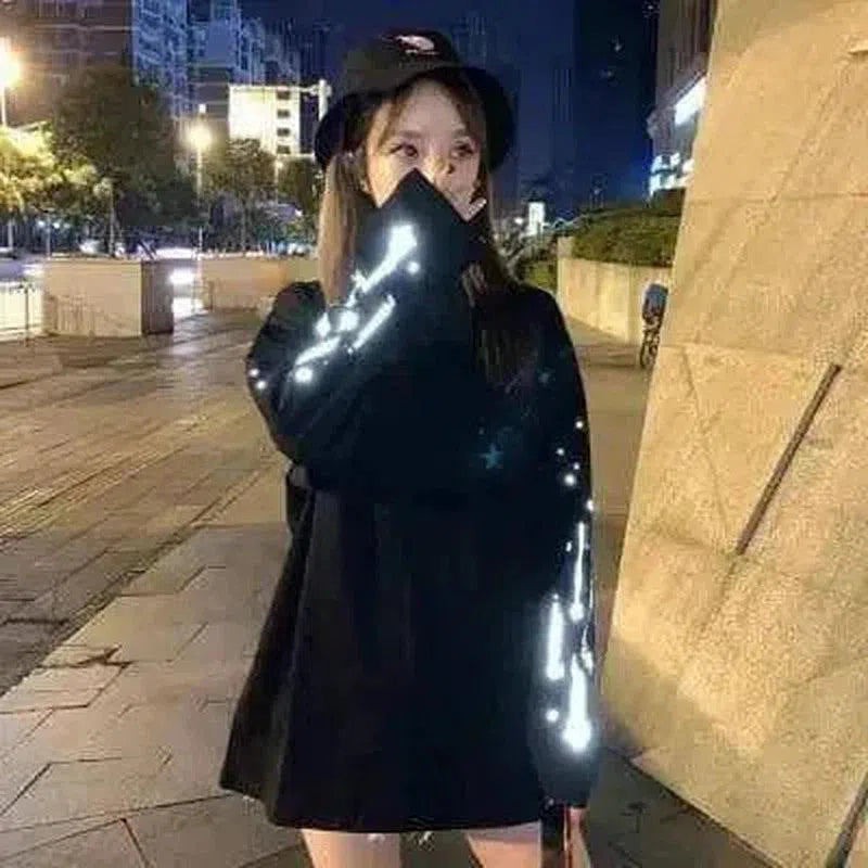 LED Light-Up Casual Dresses for Night Safety-Black-2