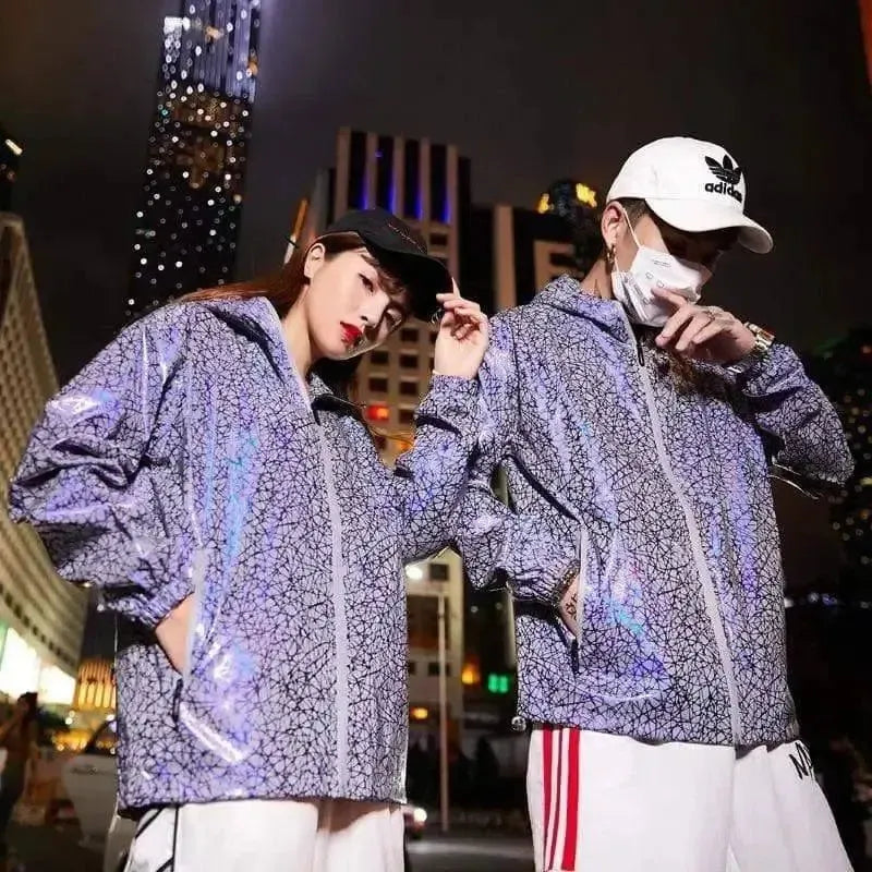 Reflective Safety Hooded Jackets for Nighttime-Blue-2