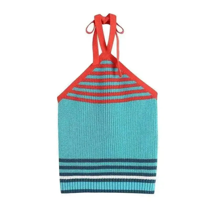 Woven Kitchen Apron with Adjustable Neck Strap-Color halterneck shirt-1