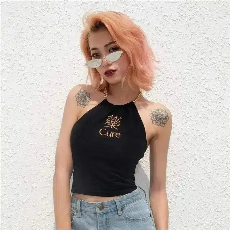 Women's Halter Neck Crop Top-1