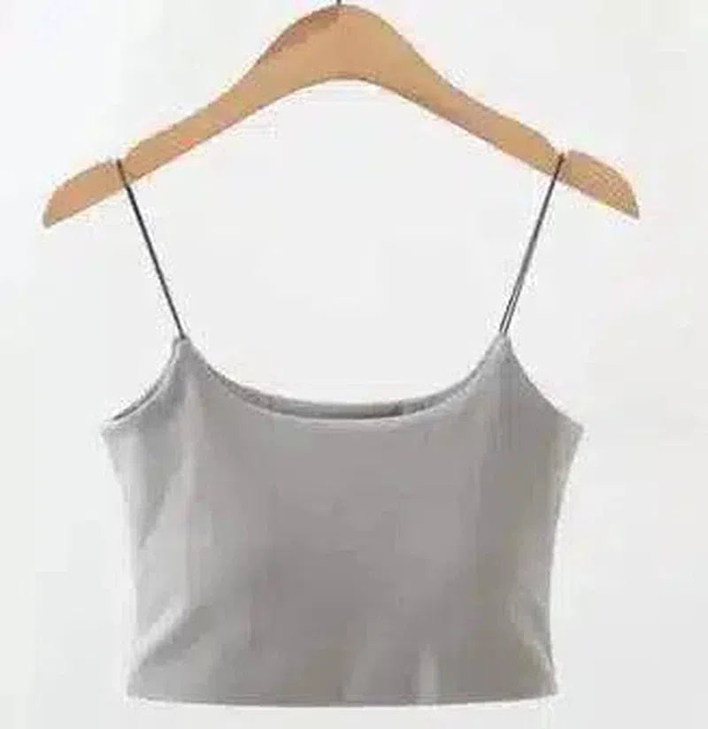 Sleeveless Crop Top & Pleated Mini Skirt Set-Grey-4