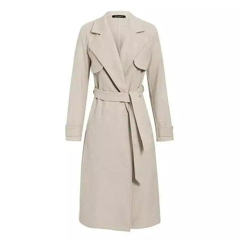 Women's Classic Trench Coat-Light apricot-2