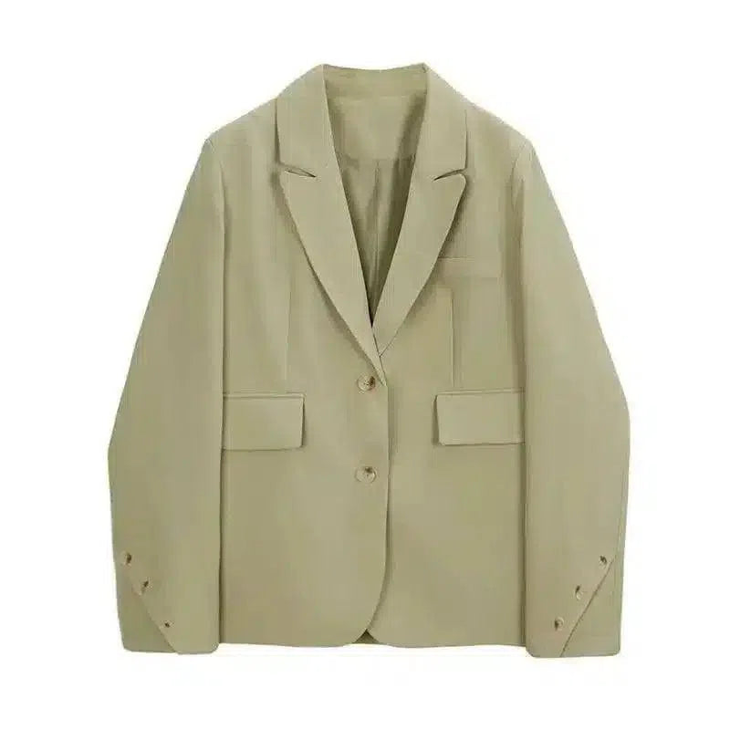 Classic Men's Blazer with Front Pockets-Mustard green-5