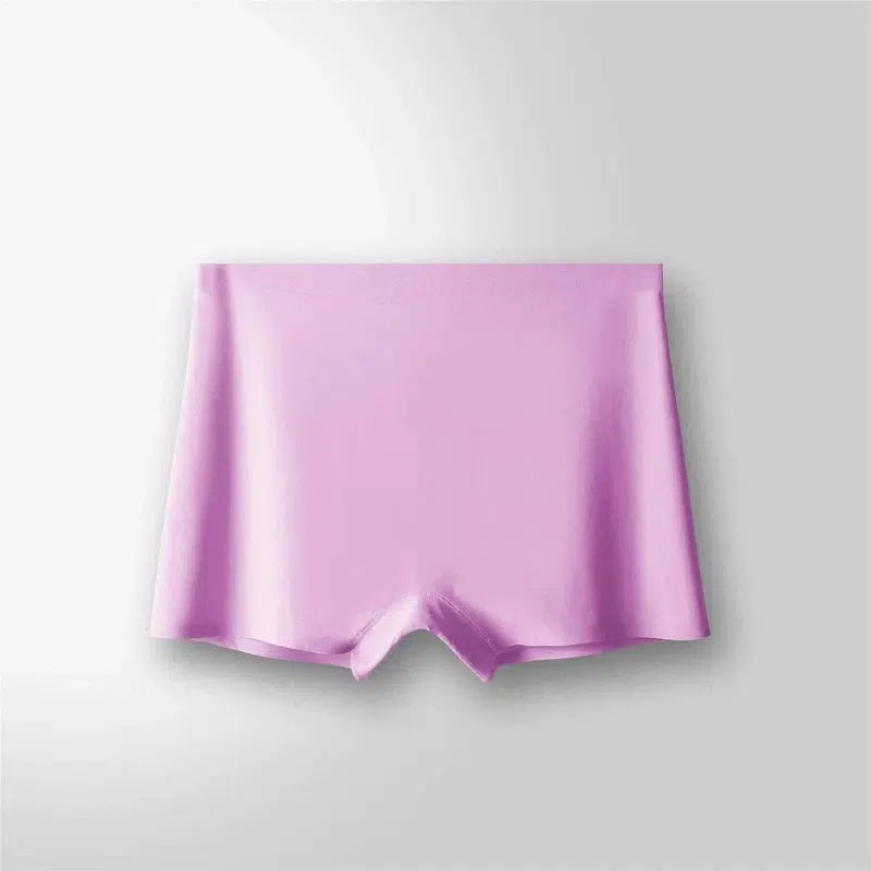 Summer Ice Silk Seamless Abdomen Safety Leggings-Purple-5