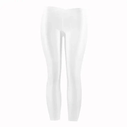 Summer Low Waist Stretch slim gloss trousers thin candy-White-3