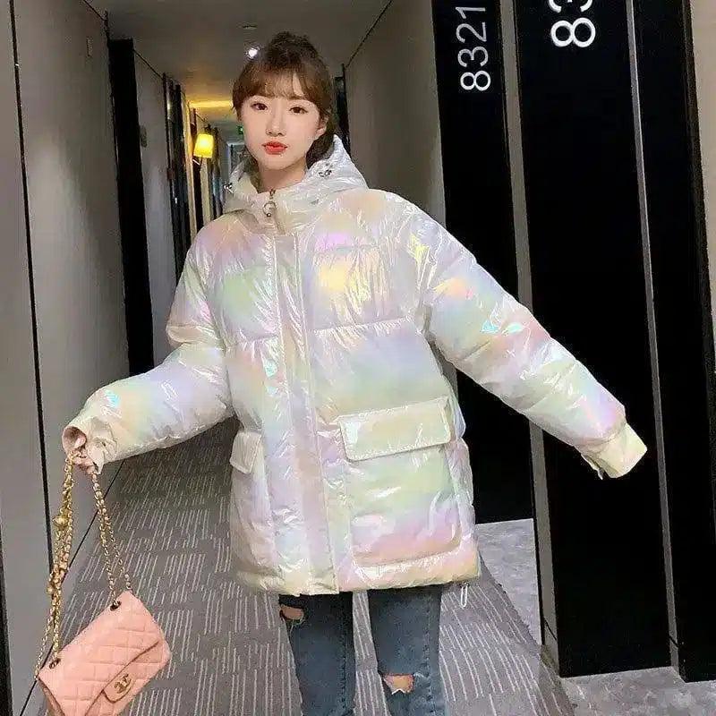 Thick loose padded jacket-White-2