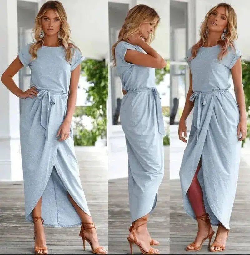 Versatile Wrap Midi Dress in Assorted Colors-8