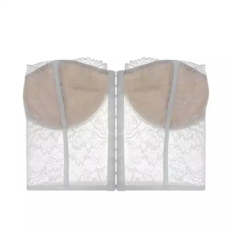 Lace Strapless Underwire Bra for Support-White-1