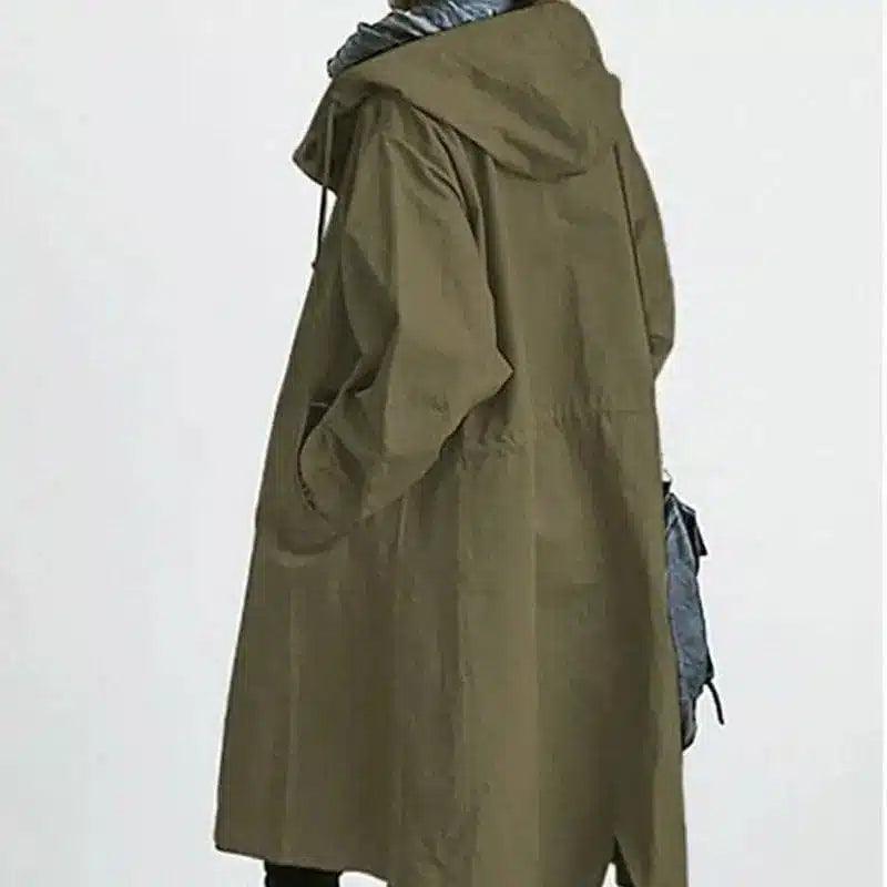 Waterproof jacket mid-length windbreaker-Green-6