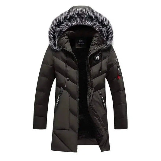 Winter Korean cotton padded men keep warm-Blackish green-1
