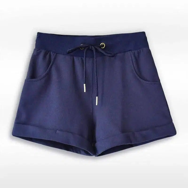 Women's Cotton Beach Shorts-Darkblue-12