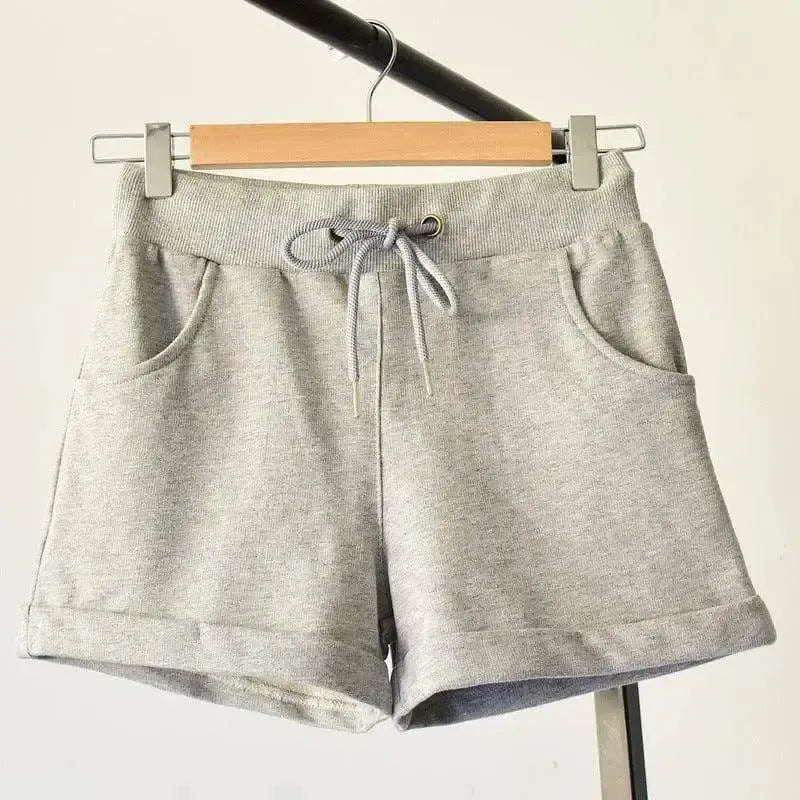 Women's Cotton Beach Shorts-Gray-15