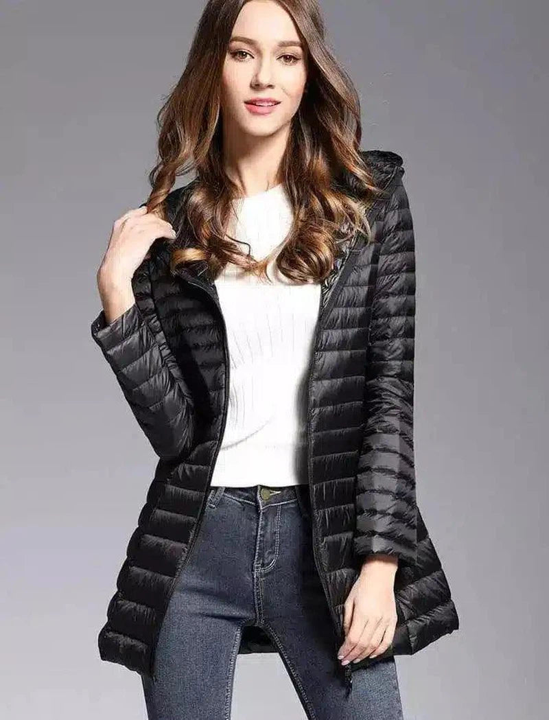 Women's Insulated Hooded Jacket-Black-5