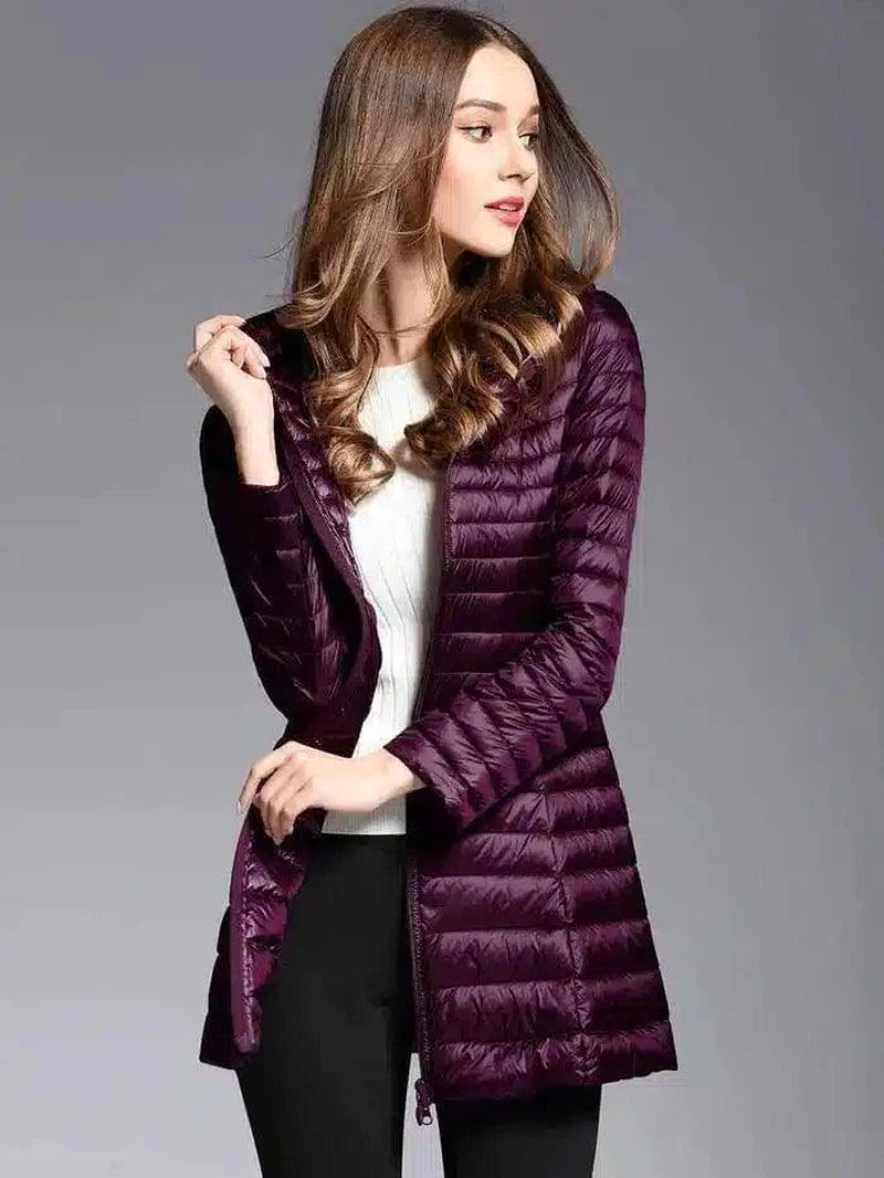 Women's Insulated Hooded Jacket-Purple-6