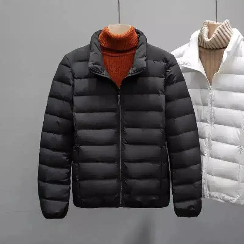 Insulated Puffer Jacket with Turtleneck-Black-2