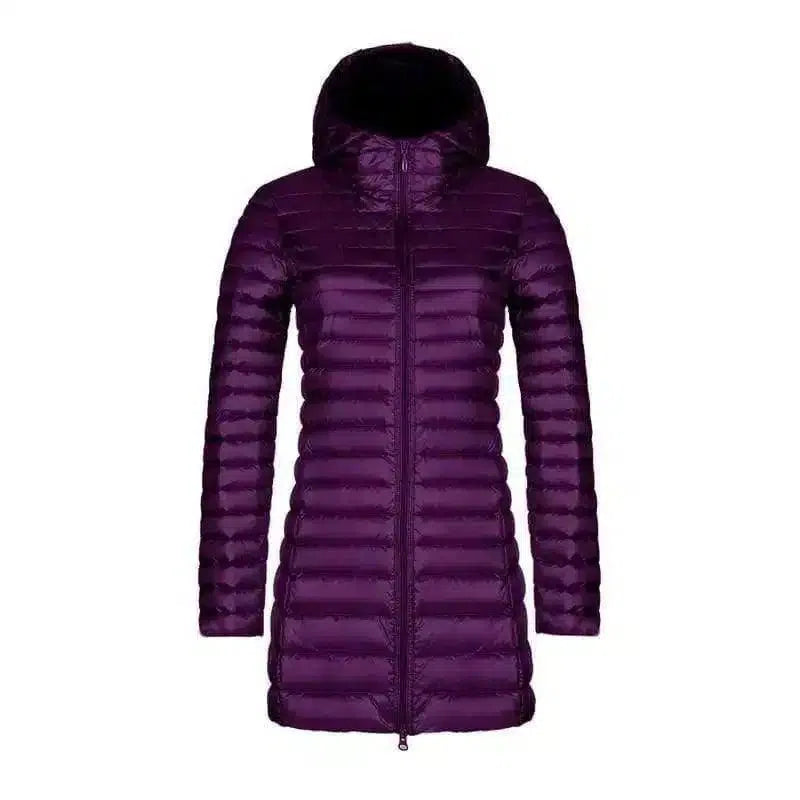 Warm Quilted Women's Jacket with Zipper-Deep purple-6