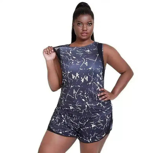 Women's Plus Size Sleeveless Romper-Picture color-1