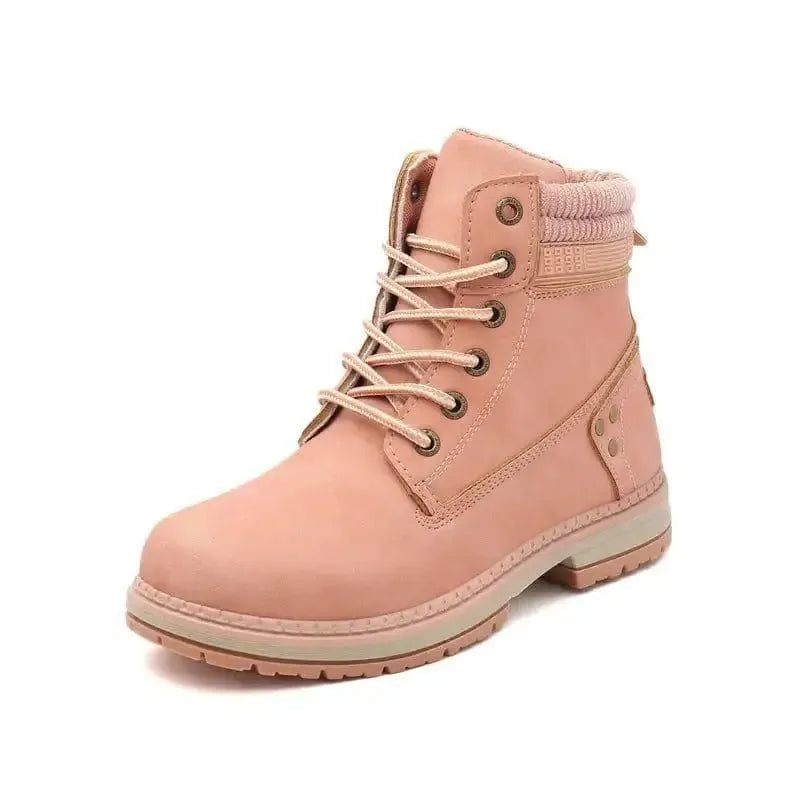 Martin boots women plus velvet-Pink single-15
