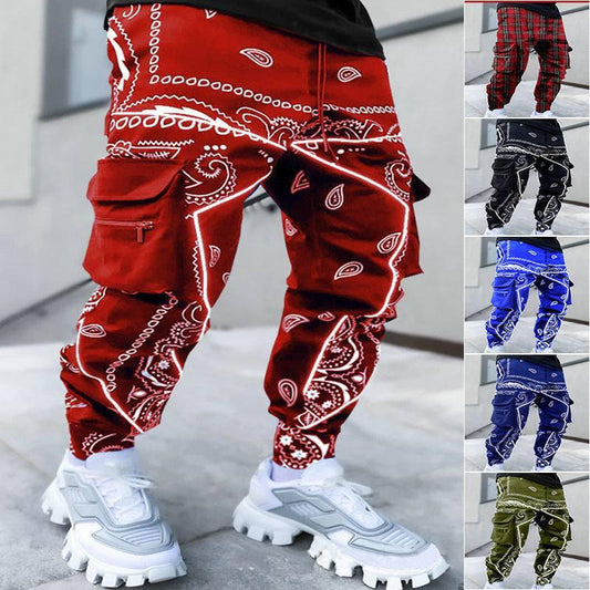 Stylish Black Bandana Pants for Men-Light Blue-1