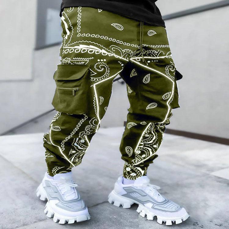 Stylish Black Bandana Pants for Men-Green-4